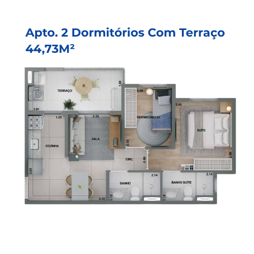 Planta 44,73M²